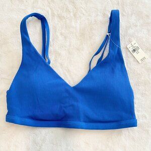 NWT Offline by Aerie Goals Blue Ribbed Padded Sports Bra - Size: Medium